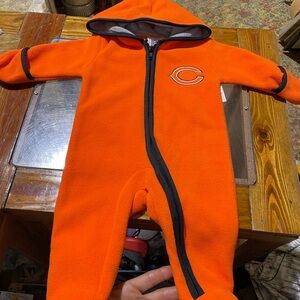 NFL Chicago Bears Orange Fleece Footies One Piece